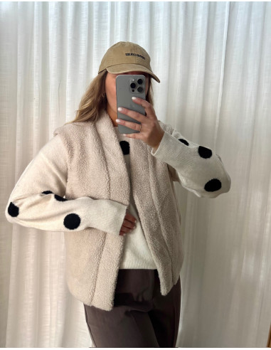 JDYBIRDY LIFE TEDDY OPEN VEST OTW NOOS