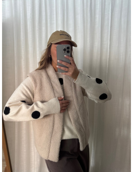 JDYBIRDY LIFE TEDDY OPEN VEST OTW NOOS