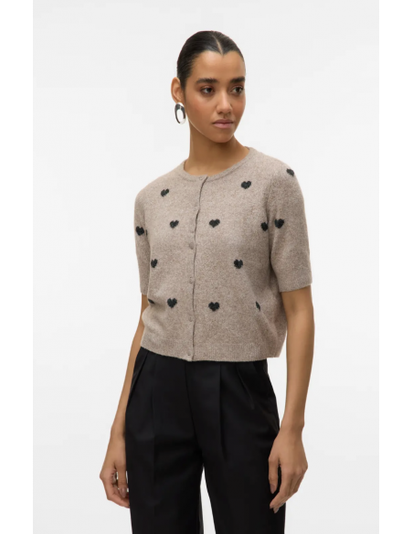 VMDOFFY INTARSIA 2/4 O-NCK CARDIGAN NOOS