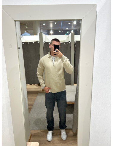 SLHDANE LS KNIT STRUCTURED HALF ZIP NOOS