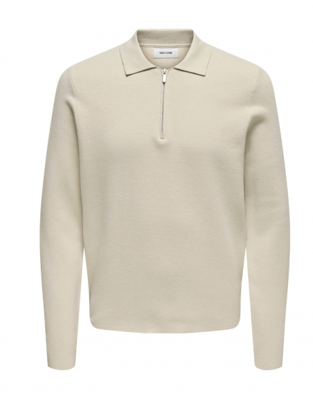 ONSCOOPER REG LS 12 HALF ZIP POLO NOOS