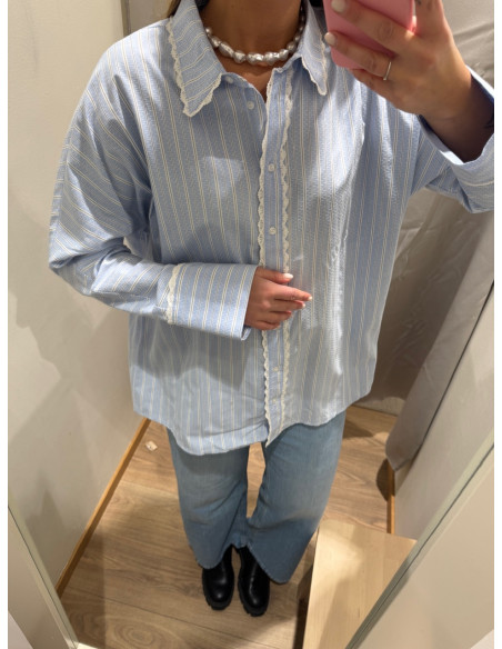 ONLOSIRIS LS STRIPED LACE SHIRT