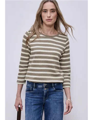 Street One Randig Stickad Tröja 3/4