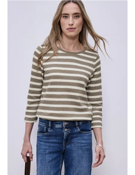 Street One Randig Stickad Tröja 3/4