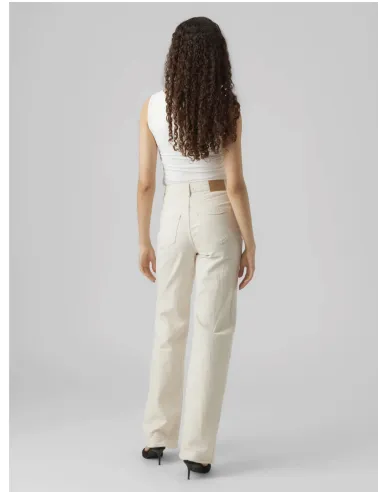 VMTESSA HR WIDE JEANS ECRU