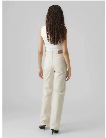 VMTESSA HR WIDE JEANS ECRU