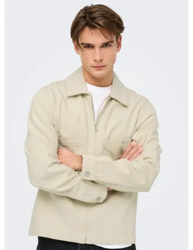 ONSCASSEL ECRU DENIM JACKET