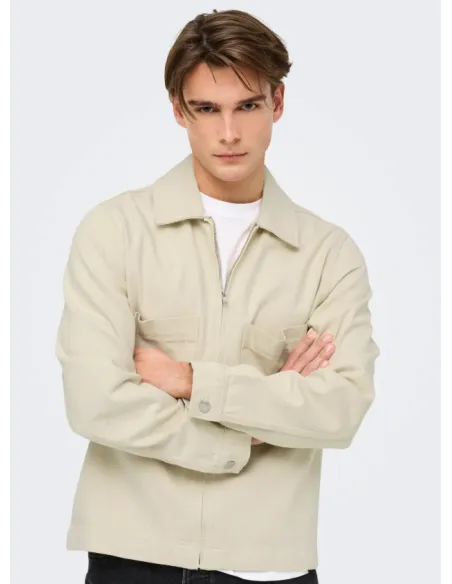 ONSCASSEL ECRU DENIM JACKET