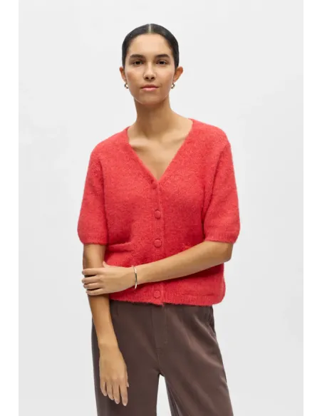 OBJSAGGIA RE SS V-NECK KNIT CARDIGAN