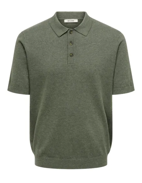 ONSLOUI REG 12 SS MEL POLO KNIT NOOS