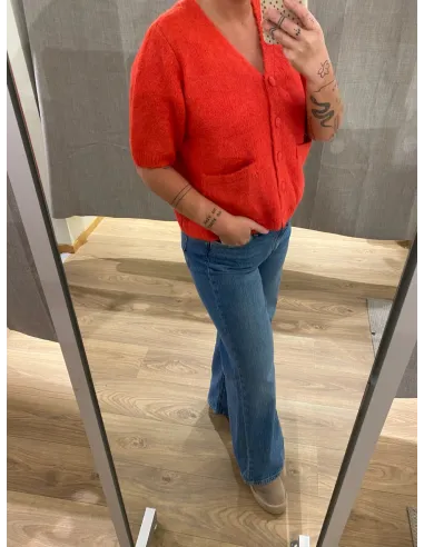 OBJSAGGIA RE SS V-NECK KNIT CARDIGAN