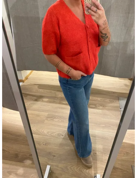 OBJSAGGIA RE SS V-NECK KNIT CARDIGAN