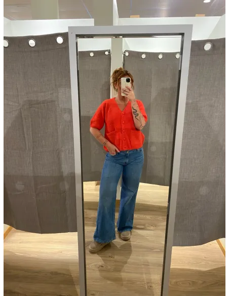 OBJSAGGIA RE SS V-NECK KNIT CARDIGAN