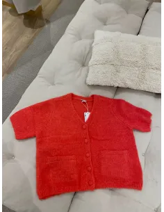 OBJSAGGIA RE SS V-NECK KNIT CARDIGAN