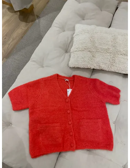 OBJSAGGIA RE SS V-NECK KNIT CARDIGAN