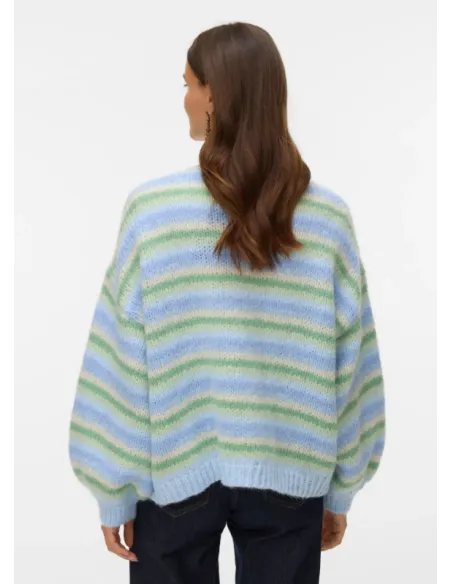 VMMAYBE STRIPE LS OPEN CARDIGAN NOOS