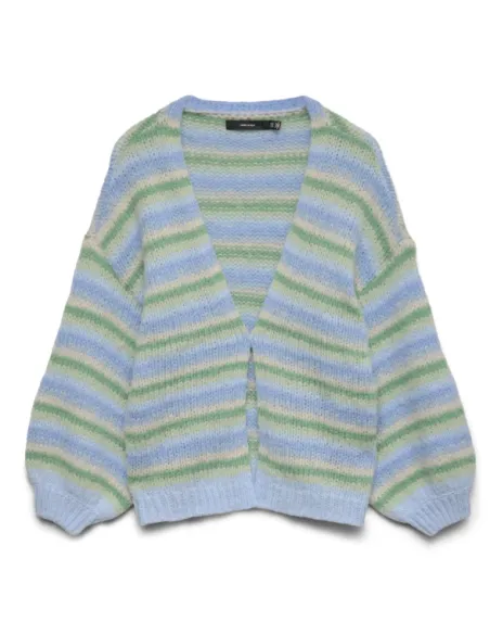 VMMAYBE STRIPE LS OPEN CARDIGAN NOOS