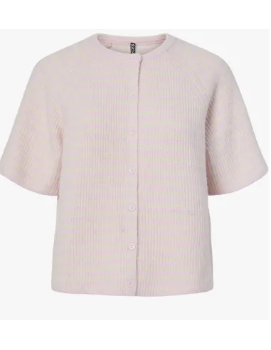 PCMALOU SS O-NECK STRIPE CARDIGAN