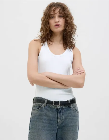 JXFRIDA SL U-NECK TOP JRS NOOS