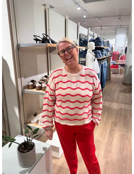 VIWAVE O-NECK LS POINTELLE KNIT TOP-NOOS