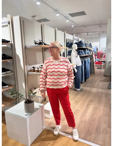 VIWAVE O-NECK LS POINTELLE KNIT TOP-NOOS