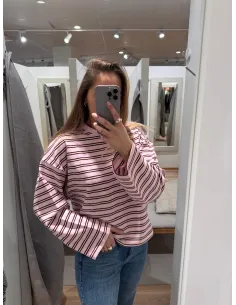 JXBILLIE LOOSE LS STRIPE SWEAT