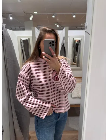 JXBILLIE LOOSE LS STRIPE SWEAT