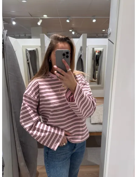 JXBILLIE LOOSE LS STRIPE SWEAT