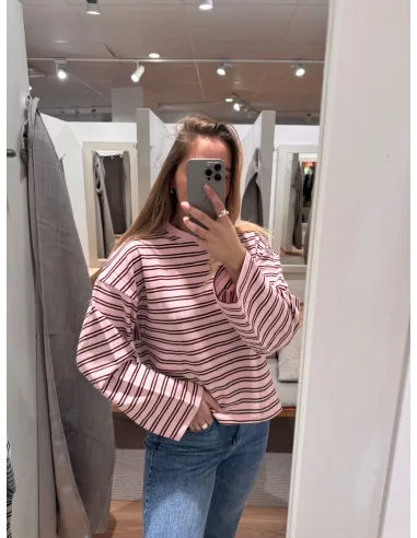 JXBILLIE LOOSE LS STRIPE SWEAT