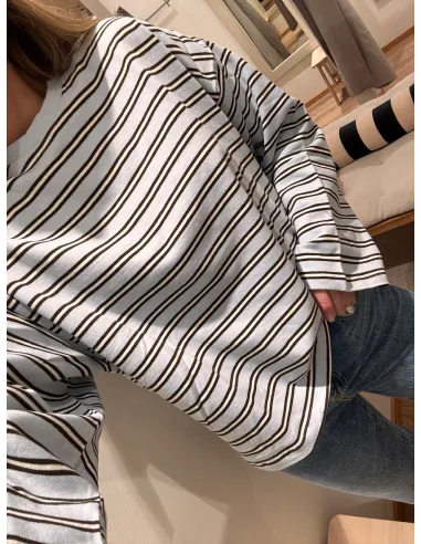 JXBILLIE LOOSE LS STRIPE SWEAT