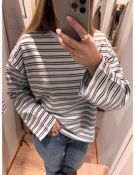 JXBILLIE LOOSE LS STRIPE SWEAT