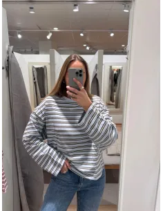 JXBILLIE LOOSE LS STRIPE SWEAT 2