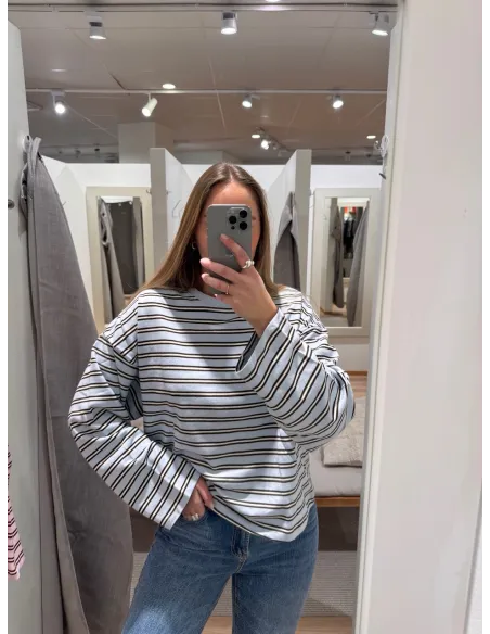 JXBILLIE LOOSE LS STRIPE SWEAT