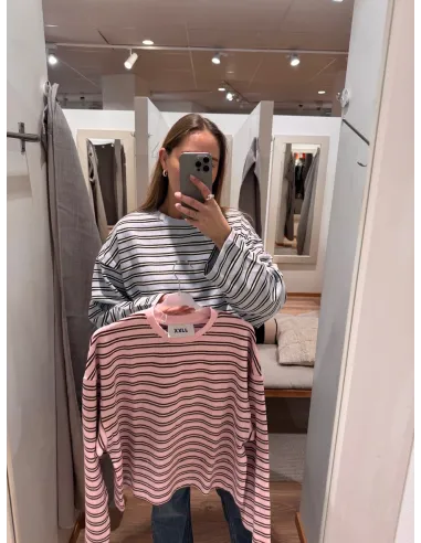 JXBILLIE LOOSE LS STRIPE SWEAT