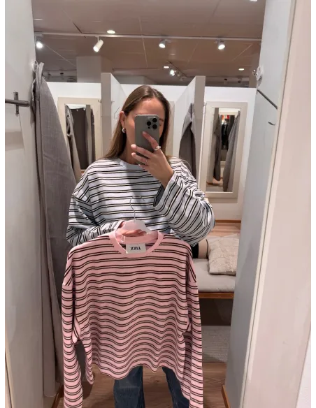 JXBILLIE LOOSE LS STRIPE SWEAT