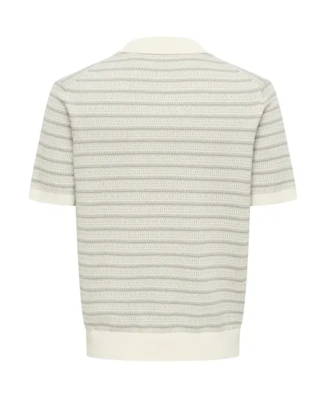 ONSTILO LIFE REG SS SPLIT NECK KNIT NOOS