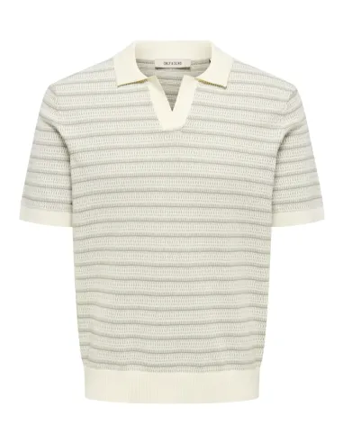 ONSTILO LIFE REG SS SPLIT NECK KNIT NOOS