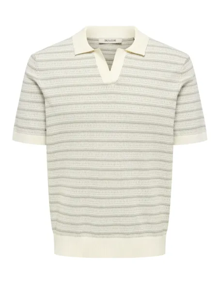 ONSTILO LIFE REG SS SPLIT NECK KNIT NOOS