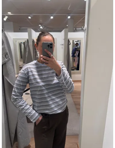 JXSOPHIA BOXY LS STRIPE TEE