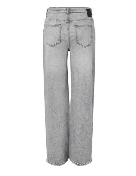 PCSILKE MW WIDE JEANS