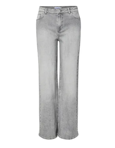PCSILKE MW WIDE JEANS