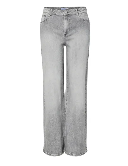 PCSILKE MW WIDE JEANS