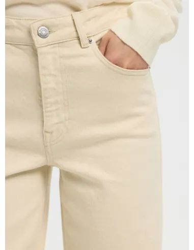 SLWWIDE BEA-KORI ECRU HW JEANS