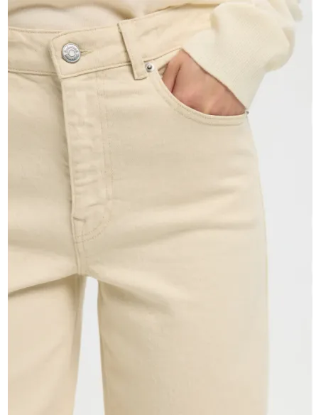 SLWWIDE BEA-KORI ECRU HW JEANS
