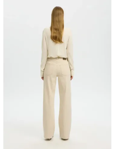 SLWWIDE BEA-KORI ECRU HW JEANS