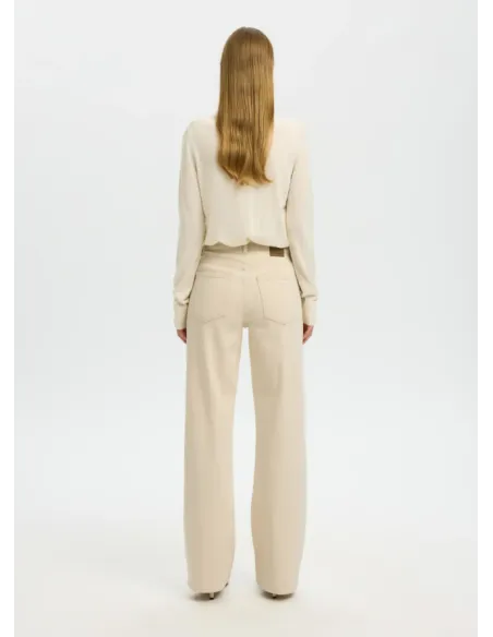 SLWWIDE BEA-KORI ECRU HW JEANS
