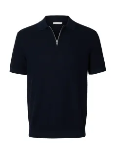 SLHCRAN SS KNIT STRUCTURE HALF ZIP POLO 2