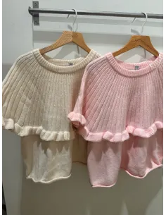 PCBEI SS O-NECK FRILL KNIT 2