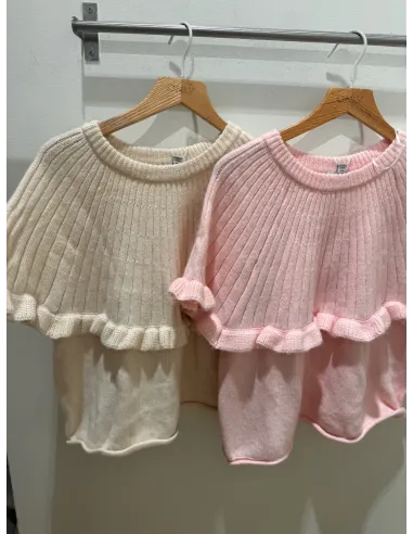 PCBEI SS O-NECK FRILL KNIT