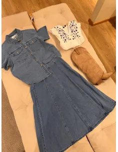 VMSIGGA HR  7/8 A-LINE CLR DENIM SKIRT 2